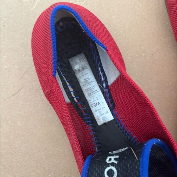 Rothy's Red Textile The Point Ballet Flats pointy toe loafers slip in shoes - Picture 5 of 8